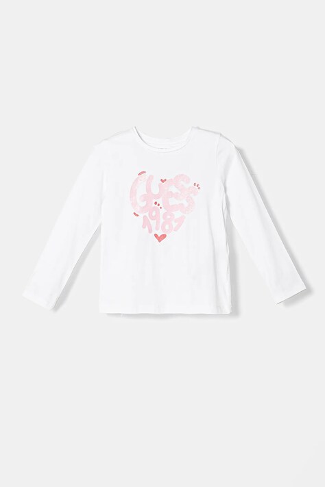 Guess longsleeve copii culoarea alb, K5RI01 K6YW4