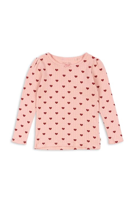Παιδικό βαμβακερό μακρυμάνικο Konges Sløjd MINNIE BLOUSE GOTS χρώμα: ροζ, KS102583