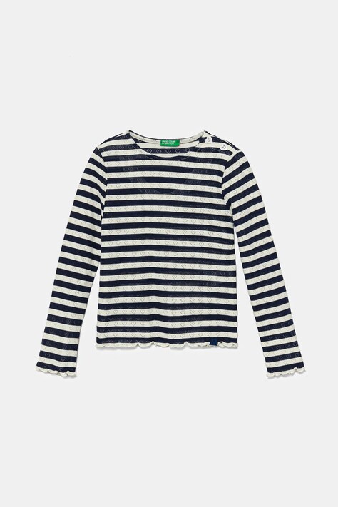 United Colors of Benetton longsleeve copii culoarea bleumarin, 33LQC10OM