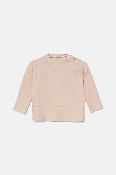 United Colors of Benetton longsleeve din bumbac pentru bebeluși culoarea roz, 3X3MA105Y