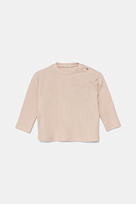 United Colors of Benetton longsleeve din bumbac pentru bebeluși culoarea roz, 3X3MA105Y