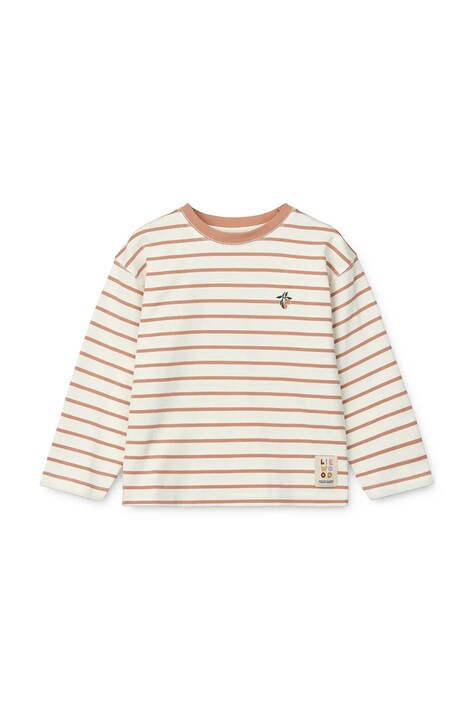 Liewood longsleeve din bumbac pentru copii Tyler Stripe Longsleeve T-shirt culoarea portocaliu, cu imprimeu, LW19811