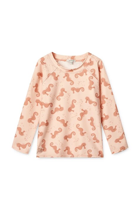 Liewood longsleeve de baie pentru copii Noah Printed Longsleeve Swim Tee culoarea portocaliu, LW19977