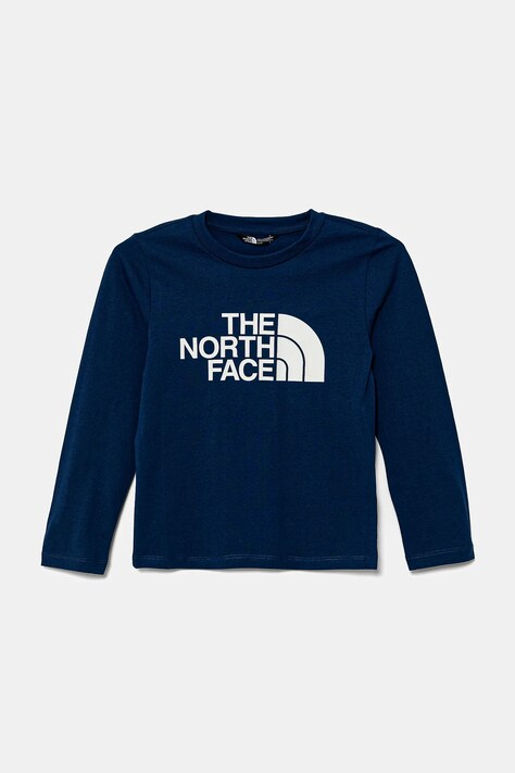 Dětské tričko s dlouhým rukávem The North Face TEEN EASY LS TEE tmavomodrá barva, s potiskem, NF0A89J2D1R1