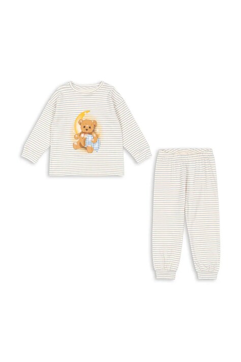 Dječja pamučna pidžama Konges Sløjd GIO SET GOTS boja: bež, s uzorkom, KS102596