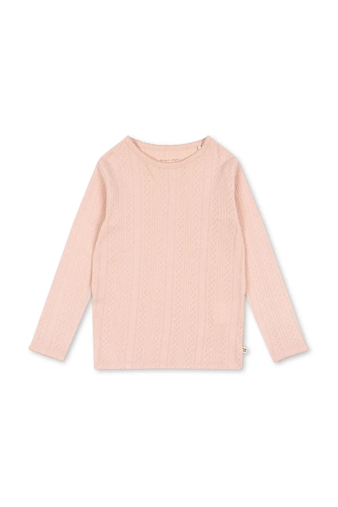 Παιδικό βαμβακερό μακρυμάνικο Konges Sløjd MINNA BLOUSE GOTS χρώμα: ροζ, KS102814