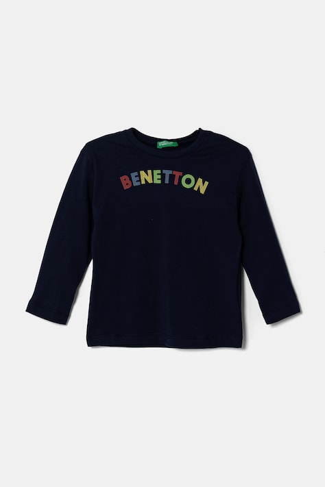 Παιδικό βαμβακερό μακρυμάνικο United Colors of Benetton χρώμα: ναυτικό μπλε, 3I1XG10HS