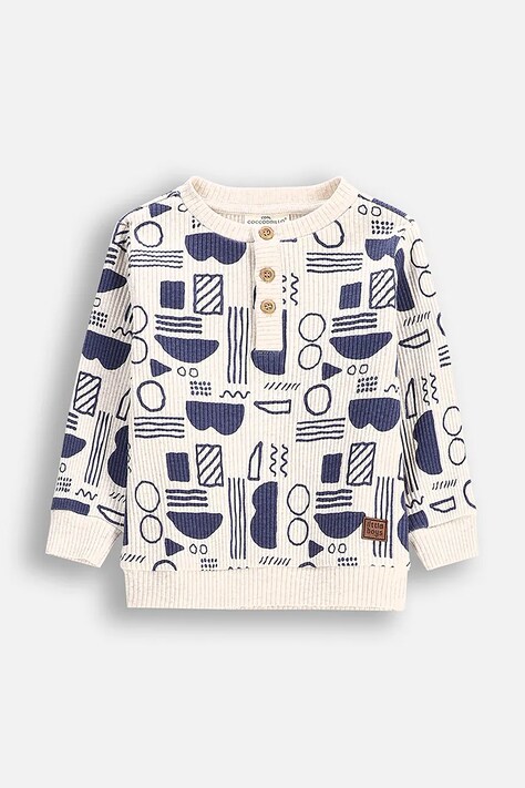 Coccodrillo longsleeve niemowlęcy kolor beżowy wzorzysty SAGE TIME BOY NEWBORN