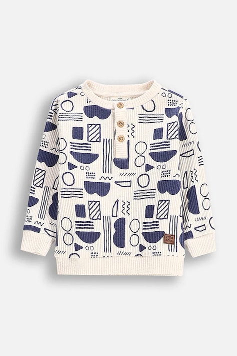 Лонгслив для младенцев Coccodrillo цвет бежевый узорный SAGE TIME BOY NEWBORN