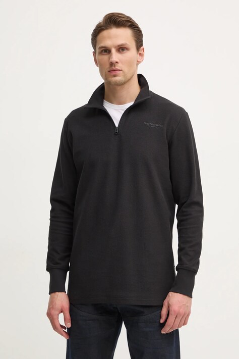 G-Star longsleeve din bumbac culoarea negru, cu imprimeu, D26452-D617