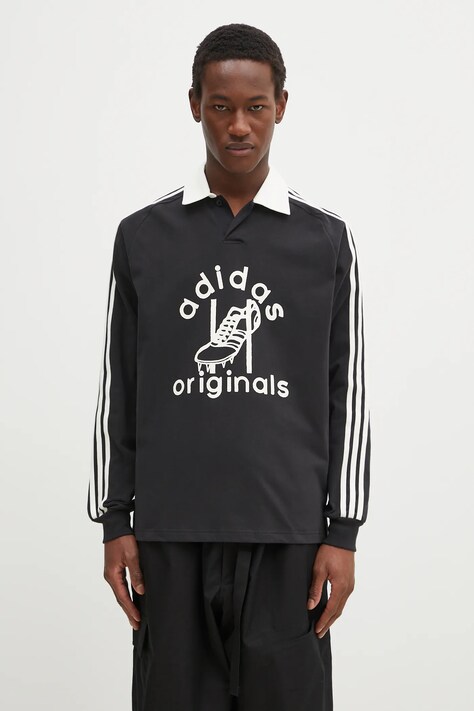 adidas Originals camicia a maniche lunghe RUGBY colore nero JD1091