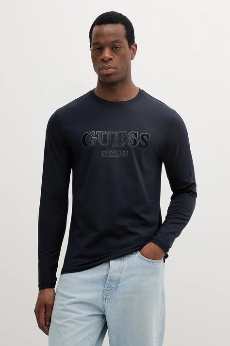 Лонгслів Guess колір чорний з аплікацією M5RI13 J1314