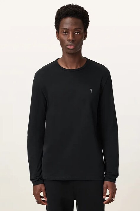 AllSaints Longsleeve męski bawełniany BRACE czarny M033JB