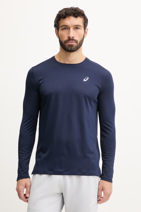 Asics longsleeve do biegania Core kolor granatowy gładki 2011D219