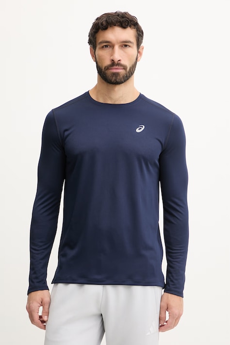 Asics longsleeve do biegania Core kolor granatowy gładki 2011D219
