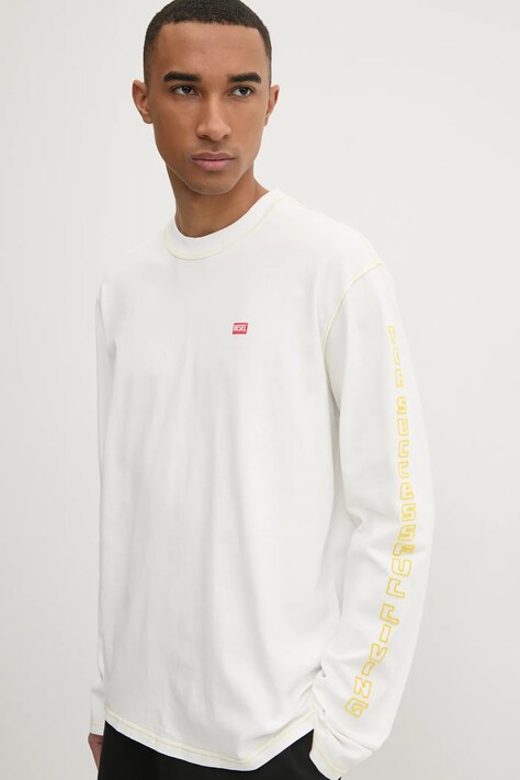 Блуза с дълги ръкави Diesel T-CRANE-LS-R1 T-SHIRT в бежово с десен A16627.0AKAK