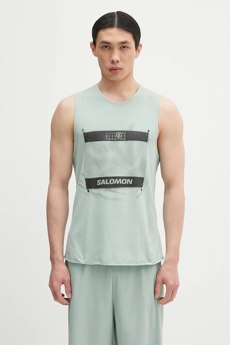 Футболка MM6 Maison Margiela x Salomon цвет зелёный SH0NL0005.M20101