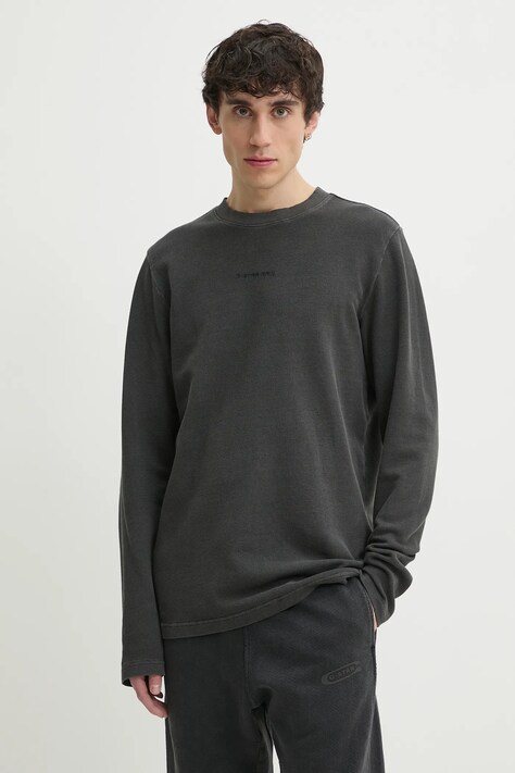 G-Star longsleeve din bumbac culoarea negru, uni, D25965-D895