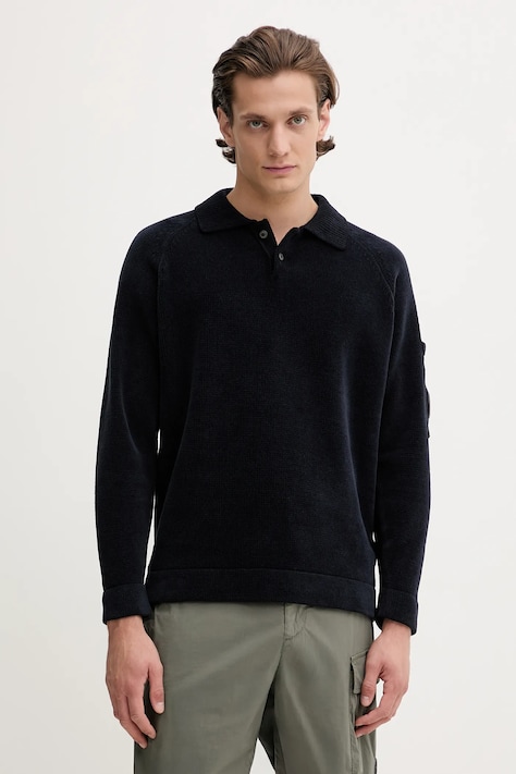 C.P. Company pamut pulóver férfi, sötétkék, 18CMKN070A005687G