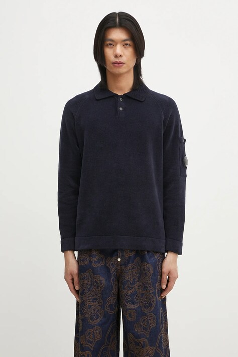 C.P. Company sweter bawełniany męski kolor granatowy 18CMKN070A005687G