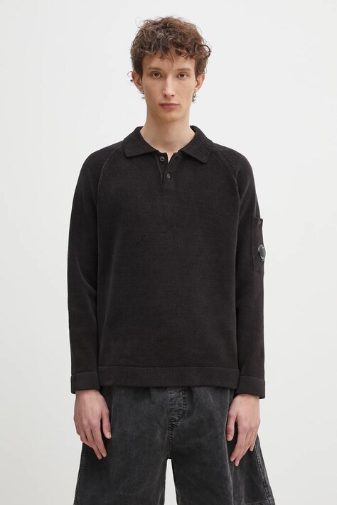 C.P. Company sweter bawełniany męski kolor czarny 18CMKN070A005687G
