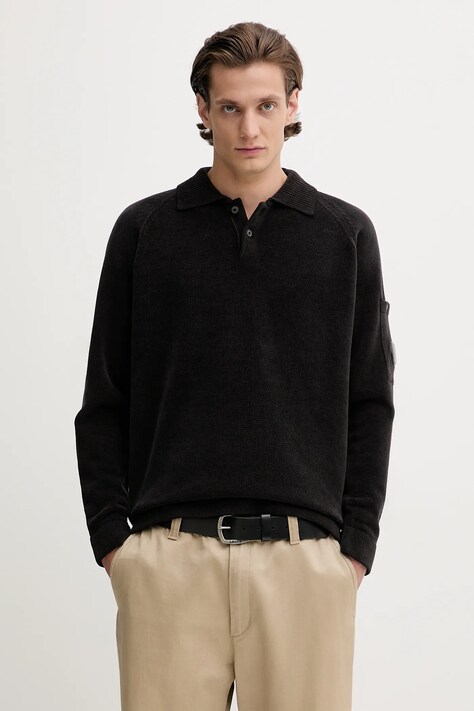 C.P. Company pulover de bumbac barbati, culoarea negru, 18CMKN070A005687G