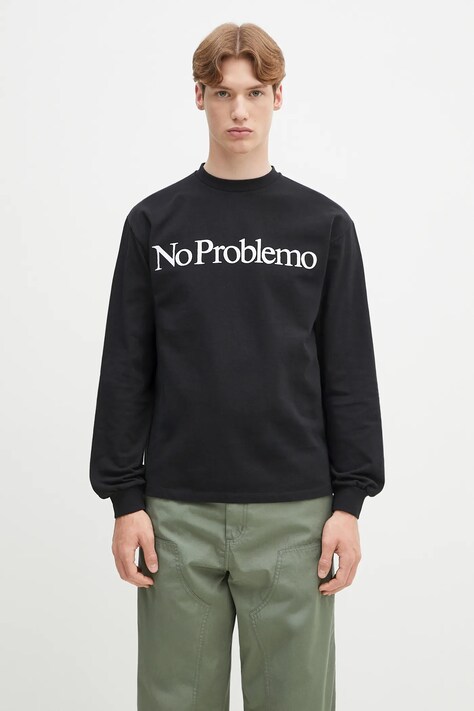 No Problemo longsleeve bawełniany No Problemo LS Tee kolor czarny z nadrukiem NP6002203