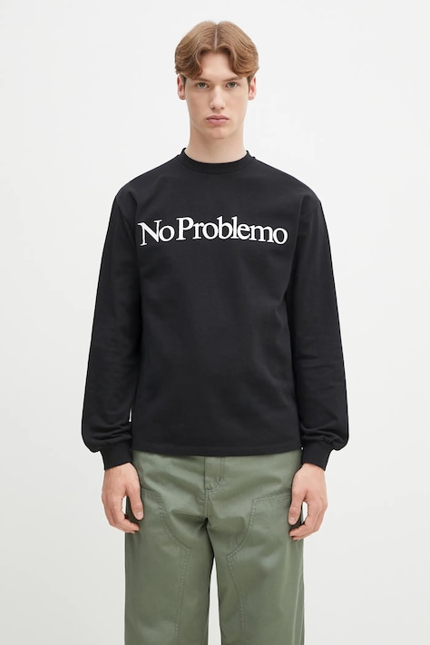 No Problemo pamut hosszúujjú No Problemo LS Tee fekete, nyomott mintás, NP6002203