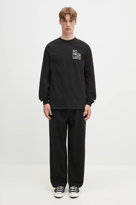 No Problemo longsleeve bawełniany No Vision LS Tee kolor czarny z nadrukiem NP6002303