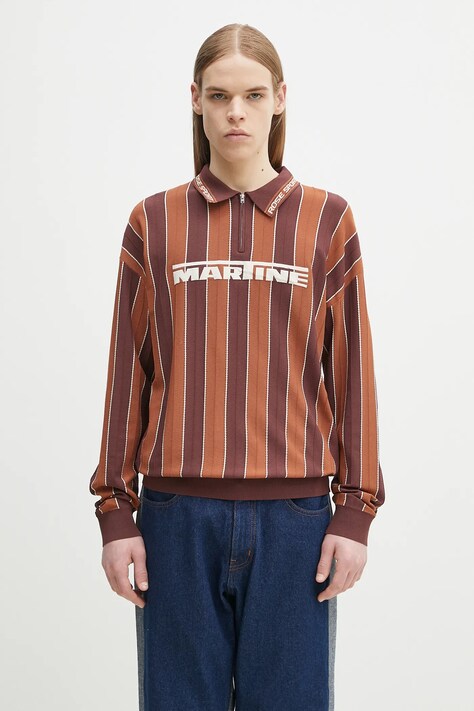 Majica dugih rukava Martine Rose Logo boja: smeđa, s uzorkom, 958YA12700