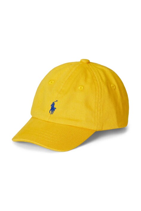 Дитяча бавовняна кепка Polo Ralph Lauren колір жовтий однотонна 320785653060