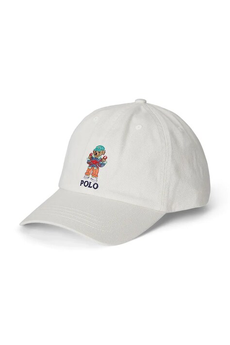 Polo Ralph Lauren șapcă de baseball din bumbac culoarea alb, cu imprimeu, 323963969001