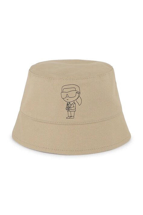 Obojestranska bombažna otroška kapa Karl Lagerfeld bela barva, Z30575