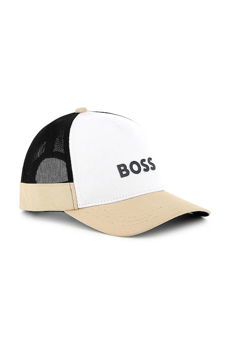 Παιδικό βαμβακερό καπέλο μπέιζμπολ BOSS χρώμα: μπεζ, J51687