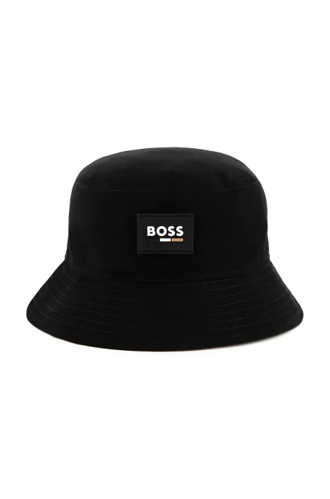 BOSS pălărie din bumbac pentru copii culoarea negru, bumbac, J51690