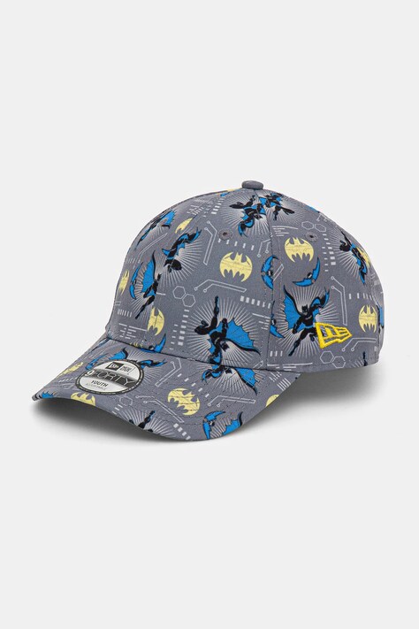 Дитяча бавовняна кепка New Era BATMAN колір сірий візерунок 60595406