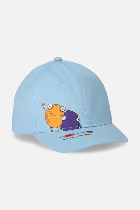 Детска шапка с козирка Coccodrillo в синьо с принт ACCESSORIES SUMMER BOY