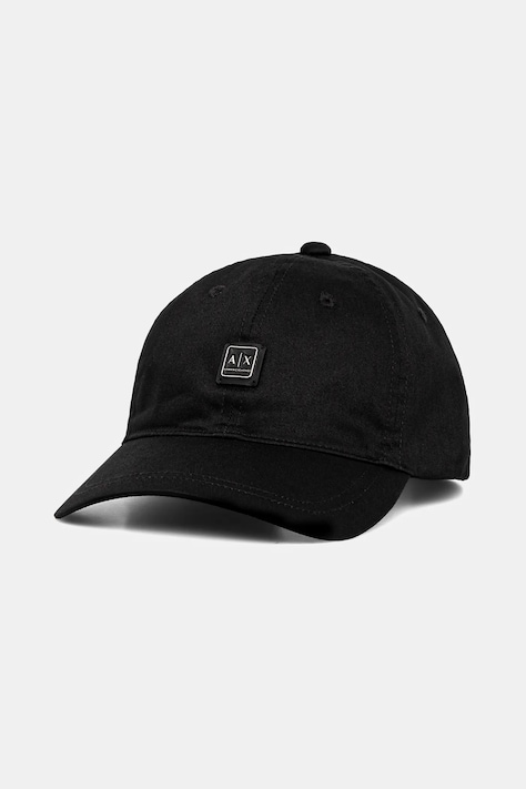 Bavlněná baseballová čepice Armani Exchange černá barva, s aplikací, XW000312 AF12128
