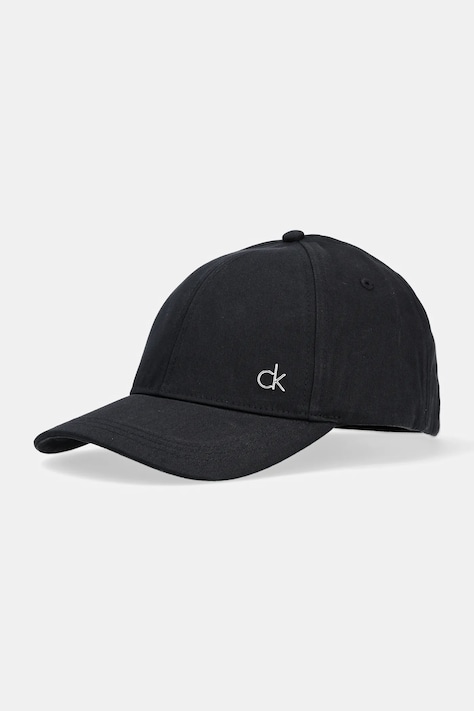 Хлопковая кепка Calvin Klein цвет чёрный с аппликацией K60K613102
