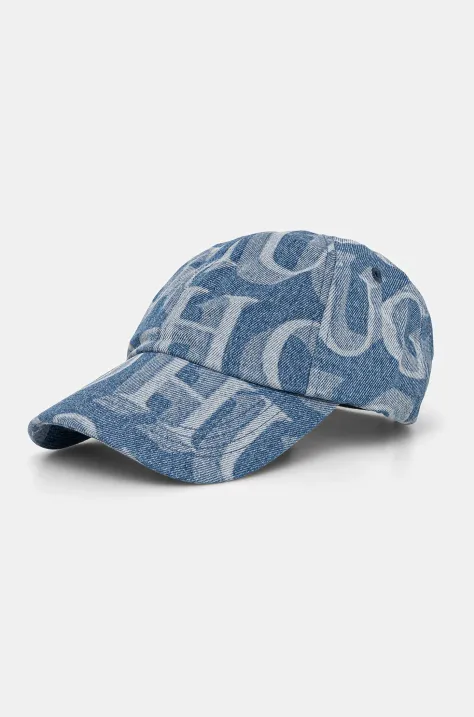 Hugo Blue șapcă de baseball din denim cu imprimeu, 50535402