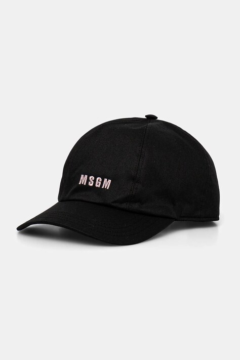 Bavlněná baseballová čepice MSGM černá barva, s potiskem, 3541MDL06.237790