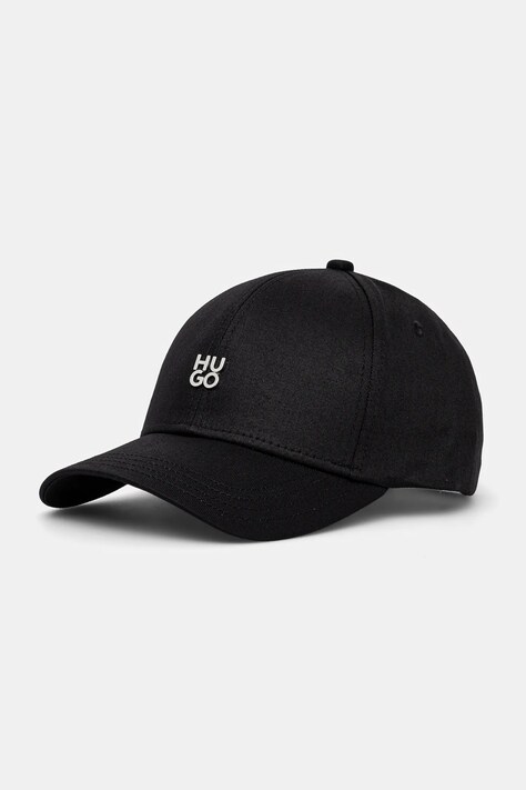 HUGO pamut baseball sapka fekete, sima, 50533427