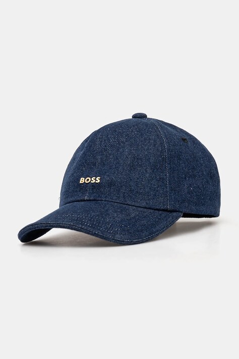 BOSS șapcă de baseball din bumbac culoarea bleumarin, uni, 50533368