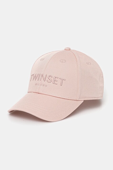 Twinset șapcă de baseball din bumbac culoarea roz, cu imprimeu, 251TO5450