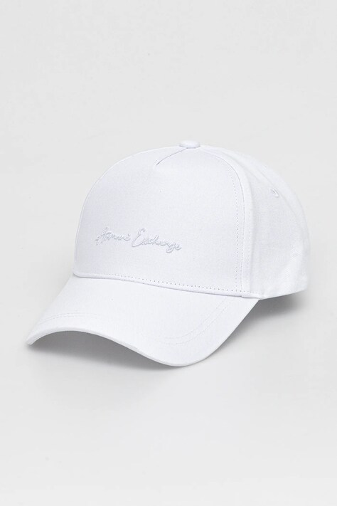 Бавовняна бейсболка Armani Exchange колір білий з аплікацією XW000956 AF13848