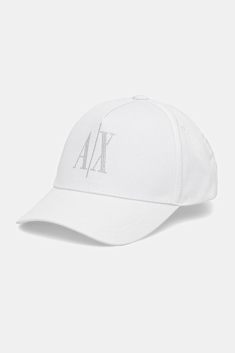 Armani Exchange czapka z daszkiem bawełniana kolor biały z aplikacją XW000957 AF13846
