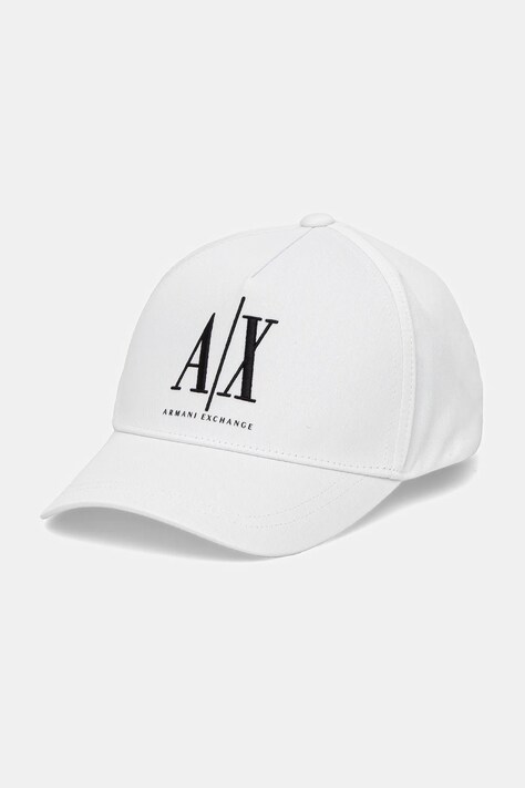 Хлопковая кепка Armani Exchange цвет белый с принтом XW001179 AF14711
