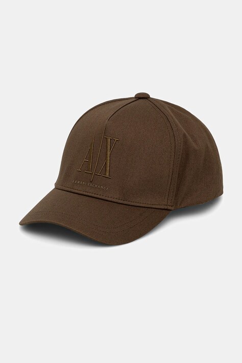 Armani Exchange șapcă de baseball din bumbac culoarea verde, cu imprimeu, XW001179 AF14711