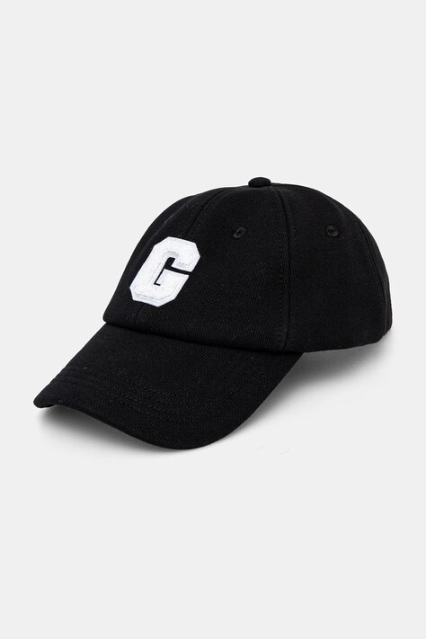 Bavlněná baseballová čepice Guess černá barva, s aplikací, AW5258 COT01