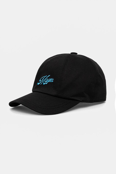 Кепка MSGM колір чорний з аплікацією 3842MDL02.257126
